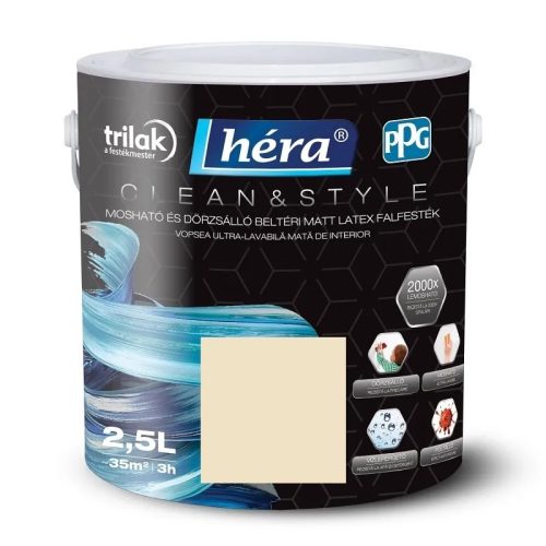Héra Clean&Style beltéri falfesték 2,5l Tejes pite
