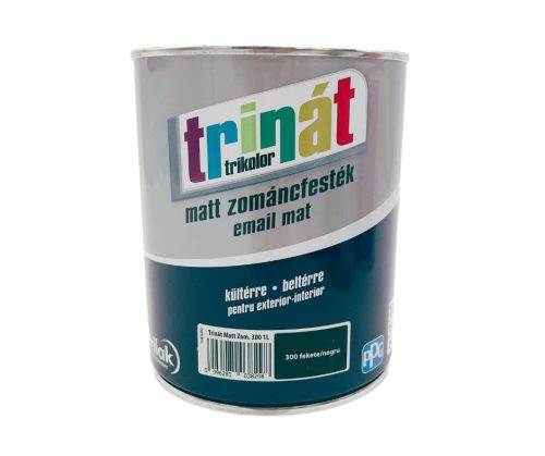 Trinát Trikolor matt zománcfesték 1l 300 Fekete