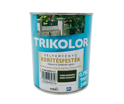 Trikolor selyemfényű kerítésfesték 0,75l Csokoládébarna