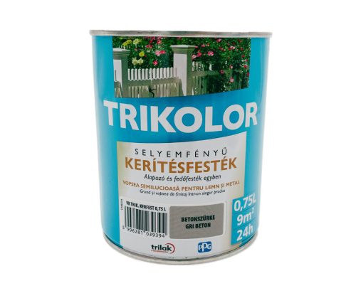 Trikolor selyemfényű kerítésfesték 2,5l Betonszürke