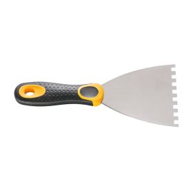   Fogazott spatulya rozsdamentes 2K műanyag nyéllel 100mm 6x6