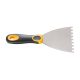 Fogazott spatulya rozsdamentes 2K műanyag nyéllel 100mm 6x6