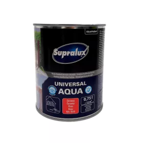   Supralux Universal aqua vízbázisú selyemfényű zománcfesték 0,75l RAL3020 Piros