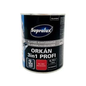   Supralux Orkán 3in1 Profi selyemfényű zománcfesték 0,75l RAL3002 Kárminvörös
