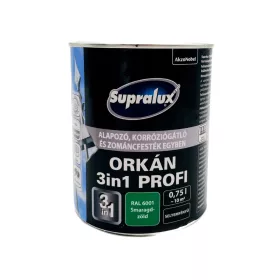   Supralux Orkán 3in1 Profi selyemfényű zománcfesték 0,75l RAL6001 Smaragdzöld