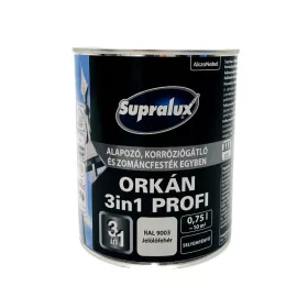   Supralux Orkán 3in1 Profi selyemfényű zománcfesték 0,75l RAL9003 Jelölőfehér