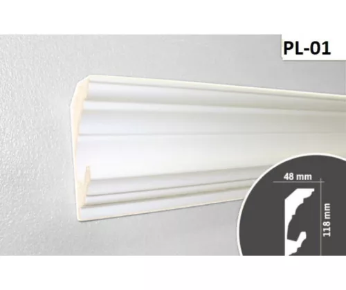 Díszléc rejtett LED világításhoz 2m/db PL-01