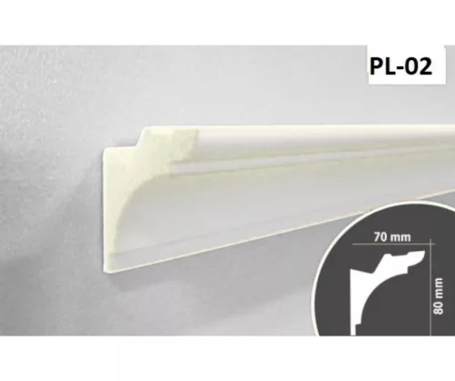 Díszléc rejtett LED világításhoz 2m/db PL-02