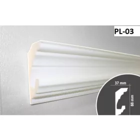Díszléc rejtett LED világításhoz 2m/db PL-03