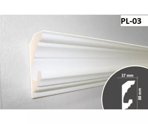 Díszléc rejtett LED világításhoz 2m/db PL-03