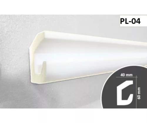 Díszléc rejtett LED világításhoz 2m/db PL-04