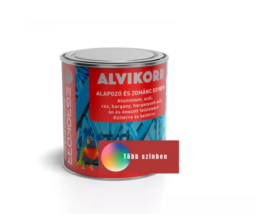 Alvikorr alapozó és zománc 0,25l RAL9005 Fekete
