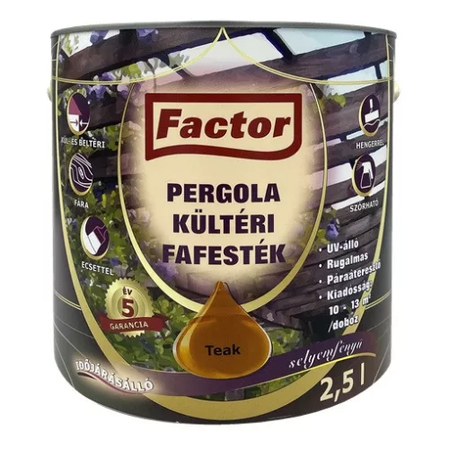 Factor Pergola kültéri fafesték 2,5l teak