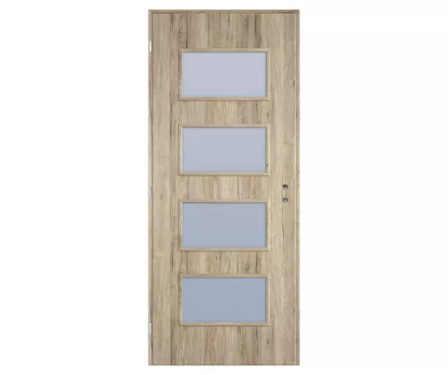 Beltéri ajtólap Merano üvegezés 90x210 Csomós tölgy balos