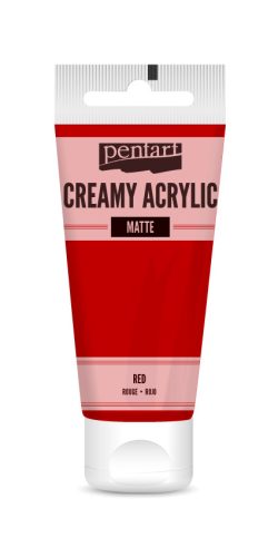 Pentart Krémes akrilfesték selyemfényű 60ml Piros