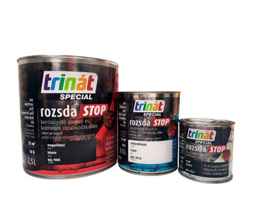 Trinát Special RozsdaStop fémfesték rozsdára magasfényű 0,25l RAL9005 Fekete