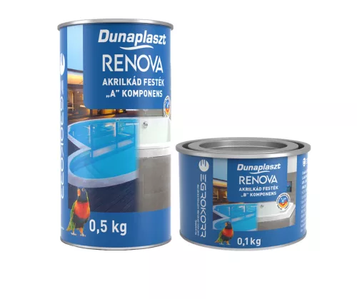 Renova Akrilkád zománc A+B komponens 0,6kg RAL9016 Fényes Fehér