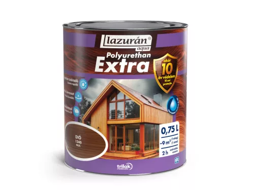 Lazurán Aqua Polyurethan Extra vízbázisú selyemfényű vastaglazúr 0,75l 1540 Dió