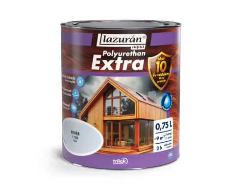 Lazurán Aqua Polyurethan Extra vízbázisú selyemfényű vastaglazúr 0,75l 1150 Fehér