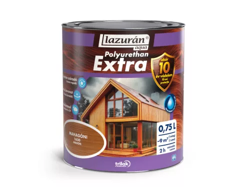 Lazurán Aqua Polyurethan Extra vízbázisú selyemfényű vastaglazúr 0,75l 1630 Mahagóni
