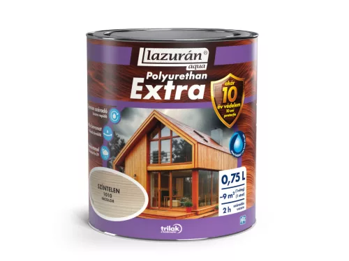 Lazurán Aqua Polyurethan Extra vízbázisú selyemfényű vastaglazúr 0,75l 1010 Színtelen