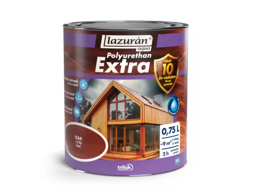 Lazurán Aqua Polyurethan Extra vízbázisú selyemfényű vastaglazúr 0,75l 1770 Teak