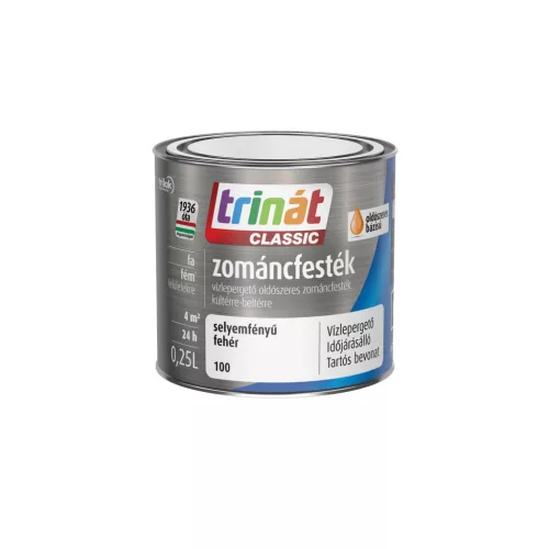 Trinát Classic selyemfényű zománcfesték 0,25l  L/Fehér