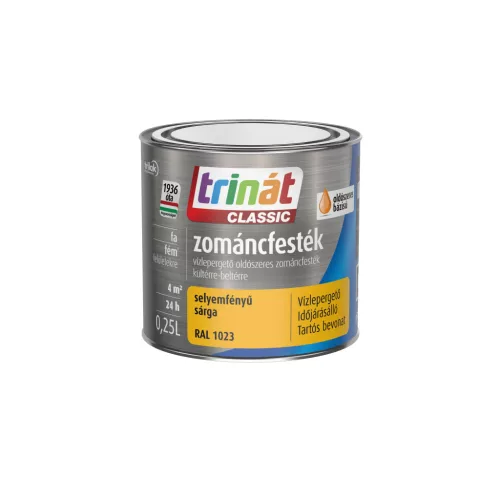 Trinát Classic selyemfényű zománcfesték 0,25l RAL 1023 Sárga