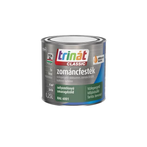 Trinát Classic selyemfényű zománcfesték 0,25l RAL 6001 Smaragdzöld
