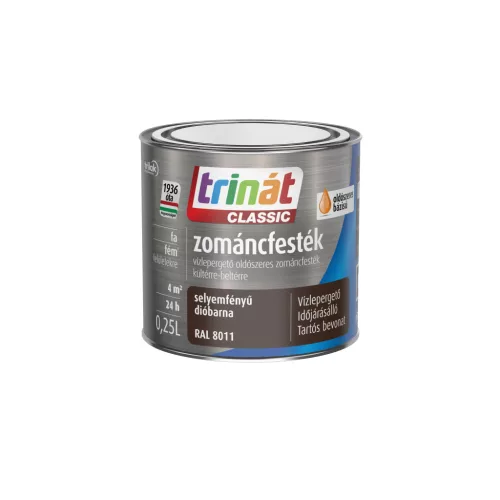 Trinát Classic selyemfényű zománcfesték 0,25l RAL 8011 Dióbarna