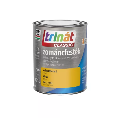 Trinát Classic selyemfényű zománcfesték 0,75l RAL 1023 Sárga