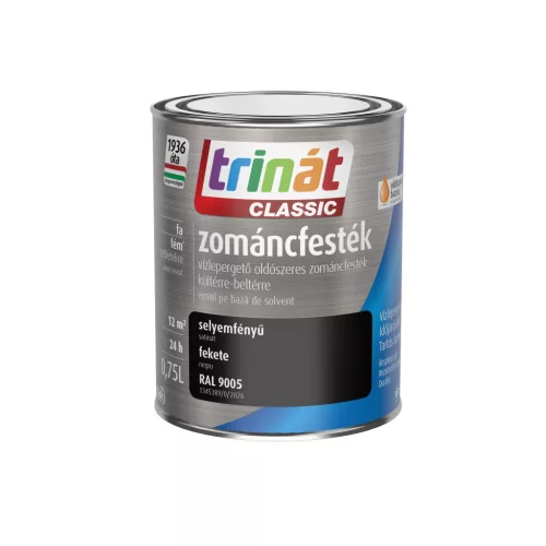 Trinát Classic selyemfényű zománcfesték 0,75l RAL 9005 Fekete