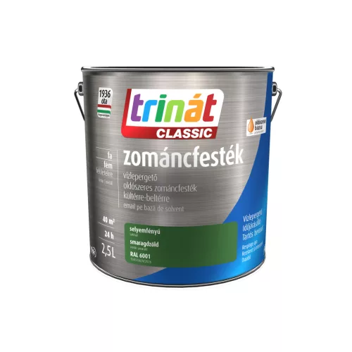 Trinát Classic selyemfényű zománcfesték 2,5l RAL 6001 Smaragdzöld