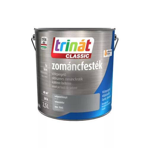 Trinát Classic selyemfényű zománcfesték 2,5l RAL 7045 Teleszürke