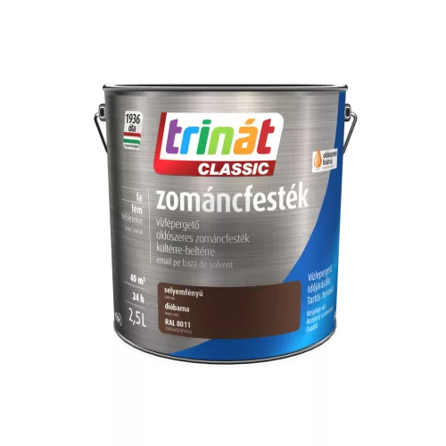 Trinát Classic selyemfényű zománcfesték 2,5l RAL 8011 Dióbarna